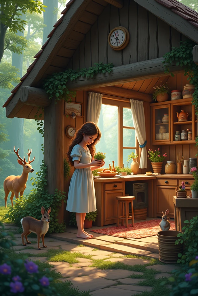 make fiona live in a cabin like snow white