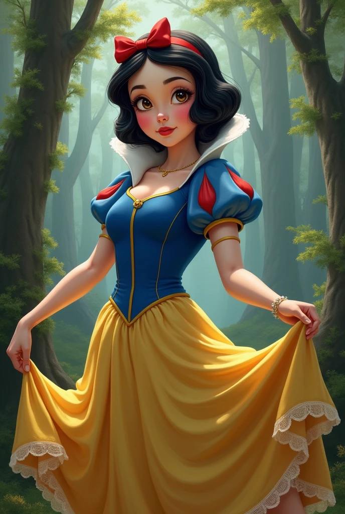 Snow White showing her panties
