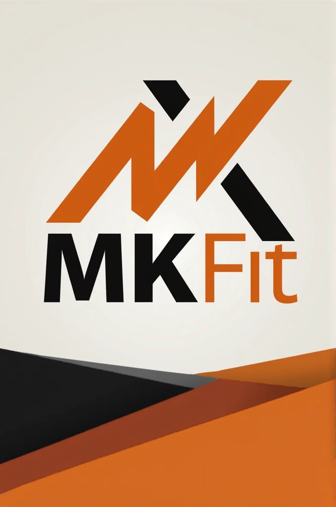 LOGO MK FIT IMPORTS PRETO, orange and white