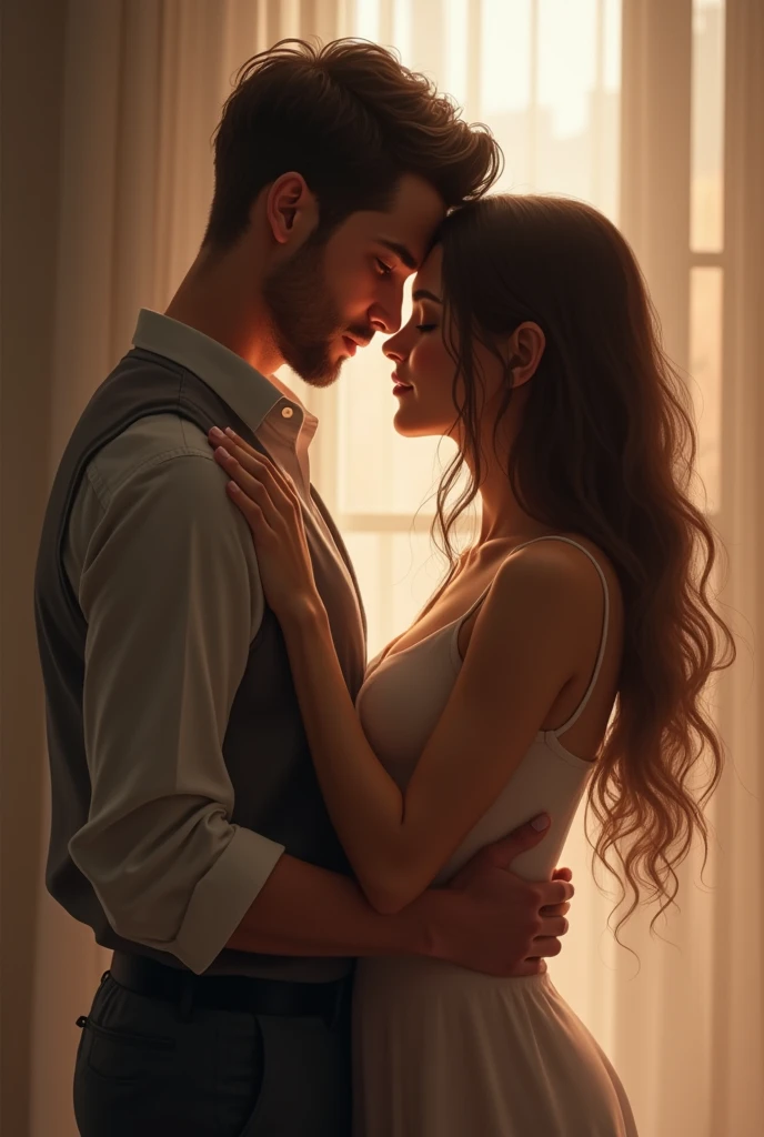 a couple embracing