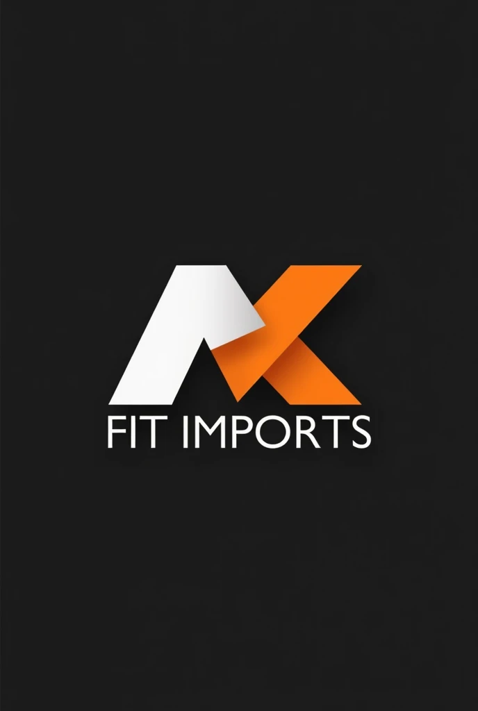 LOGO MK FIT IMPORTS PRETO, ORANGE AND WHITE simple 