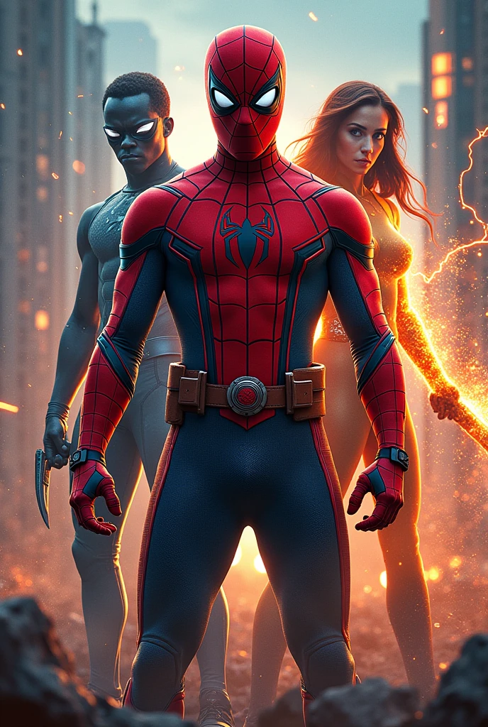 *make poster for movie
Here’s a detailed list of characters with powers in **Cicakman 4**
1. **Cicakman**
- **Powers:** Combines abilities similar to Spiderman and Deadpool. This includes wall-crawling, agility, super strength, and rapid healing.
2. **Rash**
- **Powers:** A mutant with abilities similar to the Hulk. Rashid possesses immense strength and durability. His mutation also grants him sharp claws on his fingers, enhancing his combat skills and making him a formidable opponent. His appearance is likely muscular and imposing, with his claws being a prominent feature.
3. **Rydo**
- **Powers:** A superhero with control over fire. Rydo can generate, manipulate, and project flames for offense and defense. His costume may include flame-themed accents and features that visually represent his fiery abilities, such as glowing embers or heat waves.
4. **Kenshi**
- **Powers:** Skilled in combat using a sword imbued with electrical power. Kenshi’s sword can discharge electrical energy, allowing him to deliver powerful electric strikes. His appearance includes a sword with a glowing electric aura and attire that complements his lightning-based abilities.