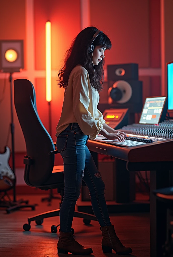 A 1 Argentinian girl at a music recording company