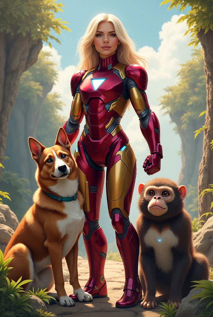 Dog and monkey iron man and women sabhi ka combination