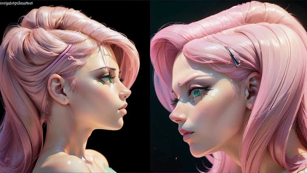 (((beautiful female body))),(((fluttershy as a sweet charming hot seductive horny model))), (((no hair))) ,(((look atthe viewer))),(((((face closeup front view))))),(((green eyes))),(((head closeup))),(((profile image))),(((from 3 sides))),(((smooth ligths))),(((no shadow)))