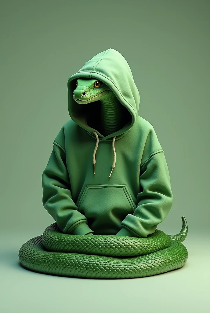 Snake rattlesnake green hoodie
