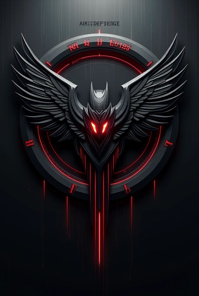 design:
Parche's Fund: A background in dark tones (black and gray) to reflect the atmosphere of a night battlefield, similar to the atmosphere of Morbius.
Central Element: A stylized emblem of a bat with outstretched wings, symbolizing constant vigilance and the ability to "hunt" air threats, Inspired by the character of Morbius.
Secondary Details: Incorporating elements of technology and precision, such as fine lines or graphics representing radar or defense systems, alluding to the high technology and precision required for air defense.
Text: On top, the text “AIR DEFENSE” in large letters and at the bottom, "Morbius 01” in smaller letters, both in a modern and robust font style.
colors: Use a black color palette, Dark grey and dark red accents for an intense and professional touch, evoking the visual style of Morbius.