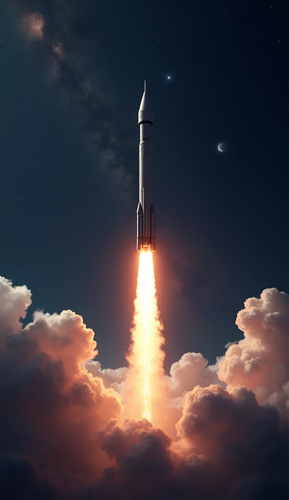 Sounding Rocket with space background