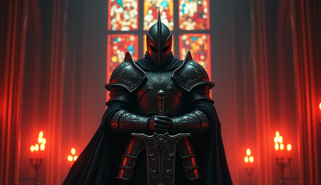 8k、Equipped with dark knight armor and sword ,large stained glass ,(number々の賞を受賞したmasterpiece、Incredible detail、Texture、Maximum details)red flame candlearafed image of a man in a white robe holding a sword, shadowbringers cinematic, by Yang J, square enix cinematic art, anime epic artwork, graphic artist magali villeneuve, from arknights, 2. 5 d cgi fantasy artwork, fanart best artstation, with large sword, epic fantasy art style hd, wallpaper 8 k, High resolution, masterpiece, Highest quality, Intricate details, Very detailed, Clear focus, practical skin texture, texture, Shot with Canon, 85mm, Shallow and deep, Kodak Vision Color, Exactly, Very detailed, photograph_\(Extremist\), photographpractical, practical, Post-processing, Maximum details, Roughness, Real Life, Extremist practical, Photorealism, photographgraphy, 8K Ultra HD, photographgraphy