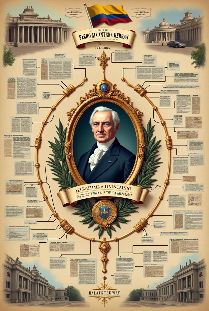 Create a mind map about former president Pedro Alcantar Herran