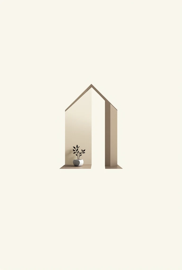 modern and minimalist logo, with clean lines and simple shapes. The combination of interior design with the shape of a house suggests a connection between home and architecture