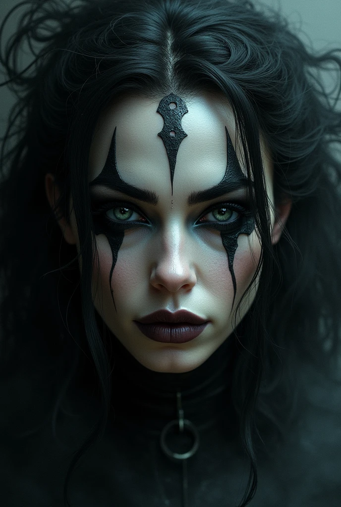 Face of a heavy metal witch 

