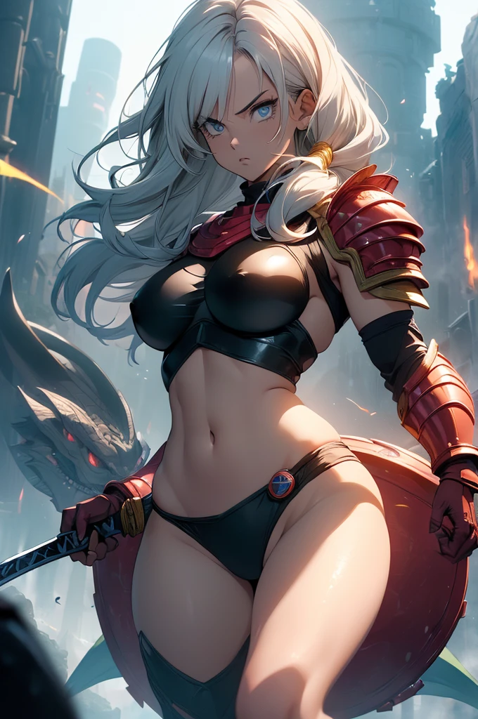 (Highest quality,4K,High resolution,masterpiece:1.2), (Ultra-detailed), (Slender beauty)(Age 27)(Holding a sword:1.3) (Dynamic Art), (looking at the camera) (Dragon Ball Z setting), (The whole body is visible)(Vision:1.8), (Realist,photoRealist,photo-Realist:1.37), (High resolution,High resolution), (Portraiture), (Vibrant colors), (Long legs), (A noticeably elongated face), (Wide range) (Hermosos Fine grain), (Beautifully detailed lips), (Highly detailed eyes and face), , Bright eyes Dynamic angles and postures, Sweatびっしょり, Sweat, (Long eyelashes), (Sharp focus), (Physically Based Rendering), (8 heads,Beautiful female warrior), (Mature Woman) (Leg spread), (intense), (expression of intense desire), (Motion Blur), (elegant), (Slim figure:1.3), (Inspired by anime), (Bright light), (Cinema Lighting), (Contrasting colors), (Mysterious atmosphere), (Action-packed scenes), (Unique Look), (impressive), (Reveal costumes), (Exciting), (Expressive), (Interesting atmosphere), (monster:1.4) ((Highest quality)),((Very detailed)),masterpiece,Absurd,Detailed face,Beautiful Face,(Fine grain, Deep Eyes),((Dynamic pose)), (((Long white hair,Adult beauty,Inspired by Akira Toriyama))),(((Bikini Armor))),grassland,((In battle with dragons,)),Distant view Vision
Wide shot 広角
Long shot