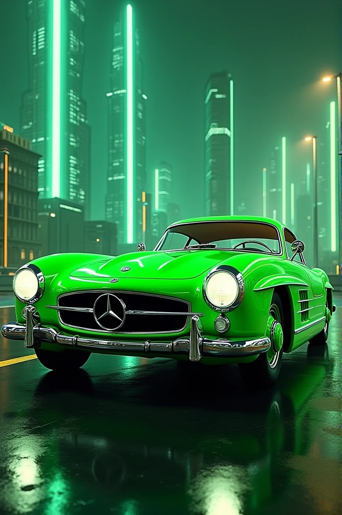 Old Benz with Neo green colour