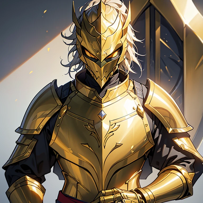 a close-up of a person in costume with a sword, gold paladin, golden armour, epic paladin armor, paladin golden armour, golden armour, inspired by Huang Shen, shining armor, 8k hd wallpaper jpeg artifact, hd 8k wallpaper jpeg artifact, the golden cat knight in armor, gold heavy armor. Dramatic, gold armour