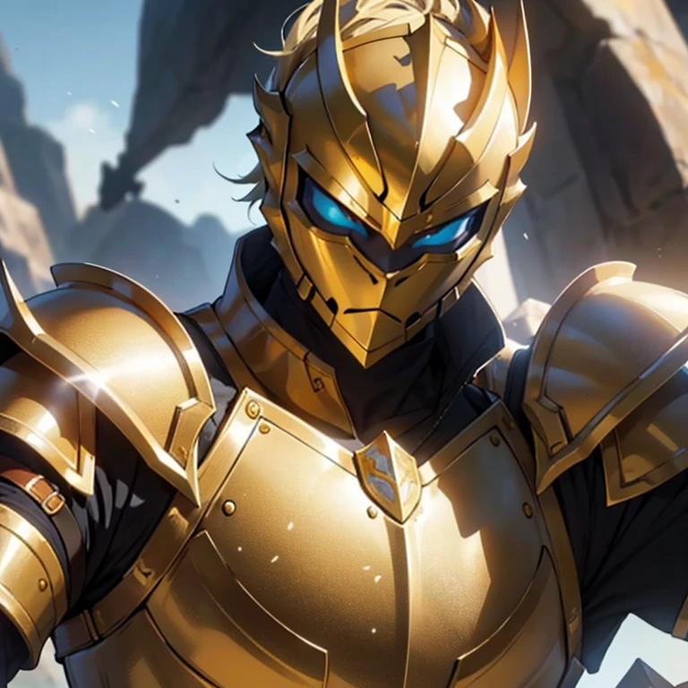 a close-up of a person in costume with a sword, gold paladin, golden armour, epic paladin armor, paladin golden armour, golden armour, inspired by Huang Shen, shining armor, 8k hd wallpaper jpeg artifact, hd 8k wallpaper jpeg artifact, the golden cat knight in armor, gold heavy armor. Dramatic, gold armour