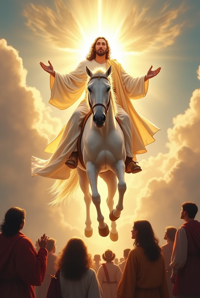 Jesus Christ ride on white horse  Greeting peoples From Heaven