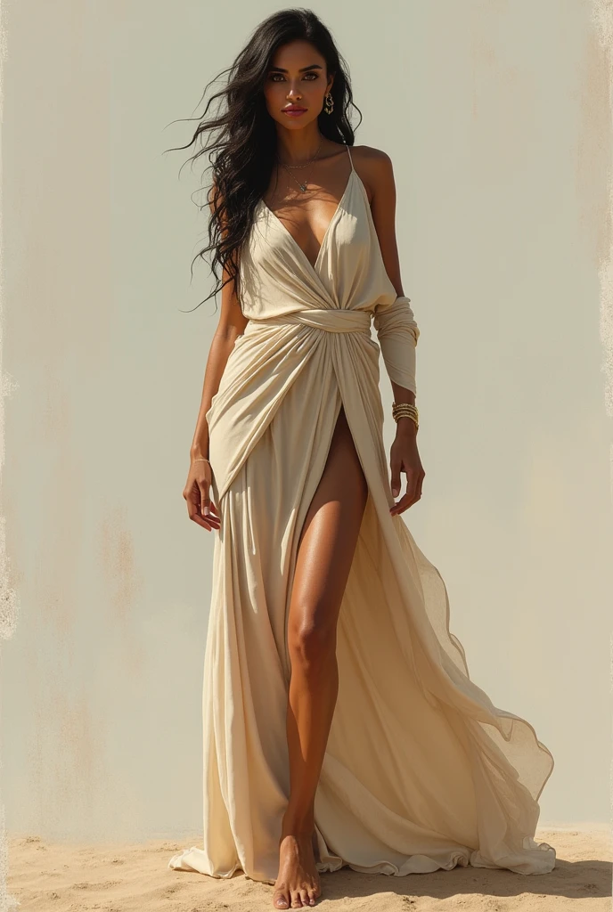 Arab woman with long prominent legs