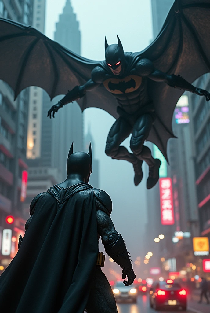 keluang man versus batman with kuala lumpur background