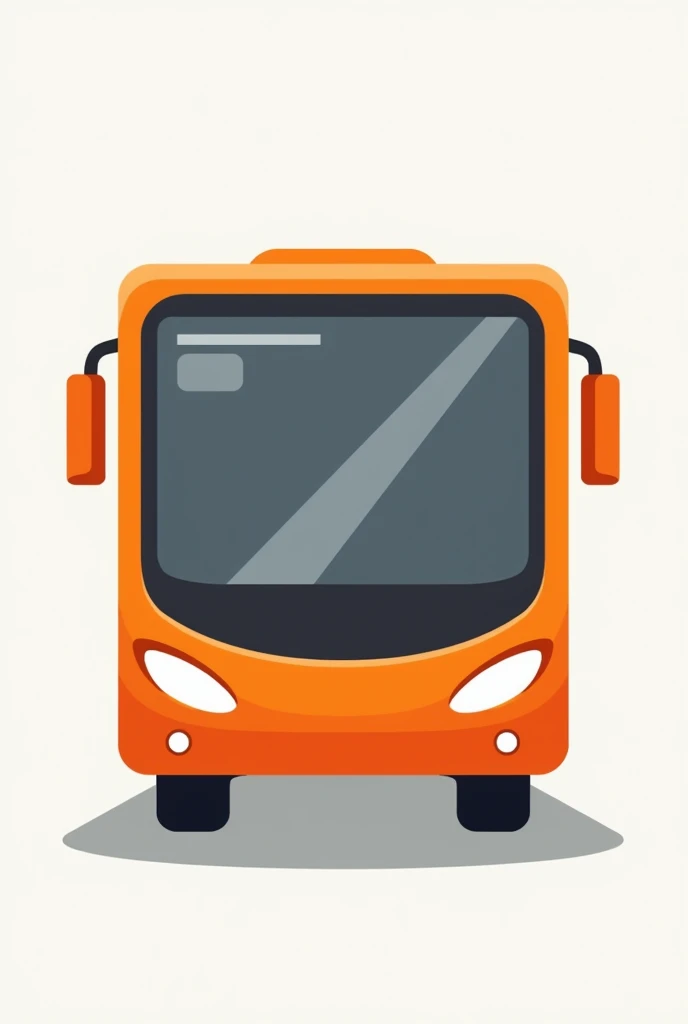 Generates an image like a logo or icon of the front of a modern mass transit system bus, that has its main colors orange, Gray and white.