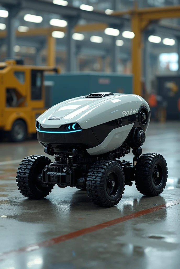 Create a drone that cleans machines with brushes and water sprayers