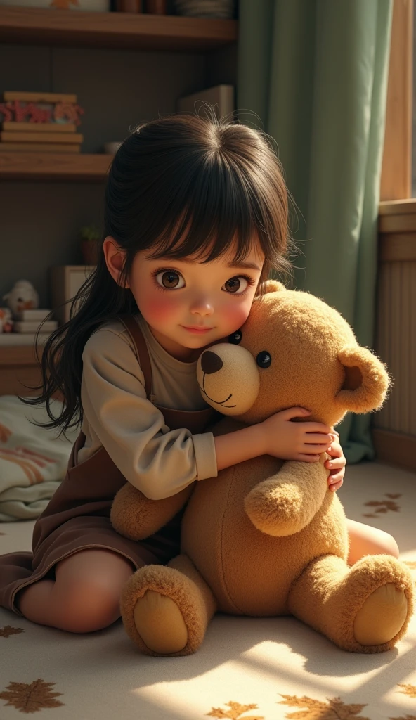 Although he knew that the bear could make another child happy, The girl couldn&#39;t help but feel a void in her heart as she parted from him.. 