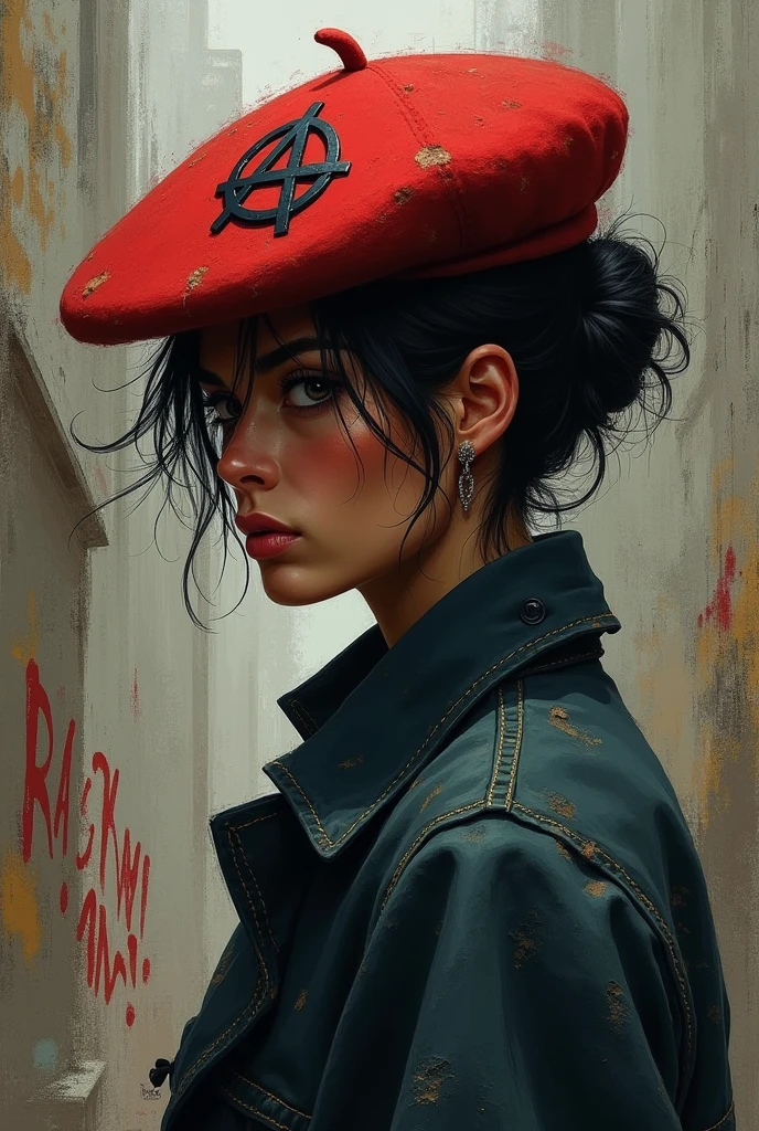 Beret with the anarchist symbol