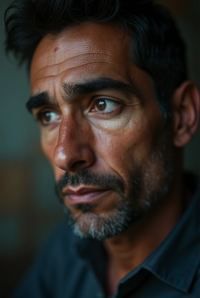 Close-up of Jorge's face. His eyes are open, but his gaze begins to slowly fade.