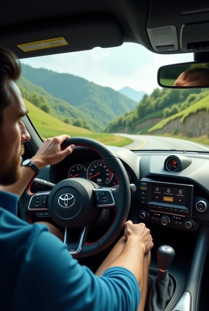 Messi is driving a supra.