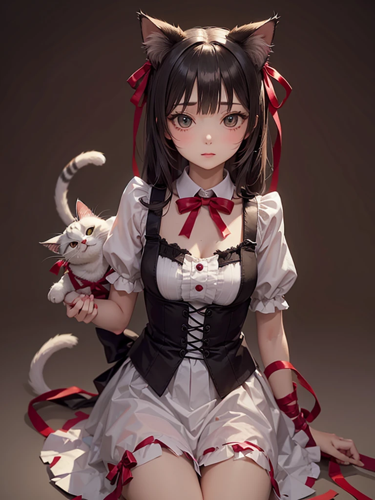 Cat with ribbon