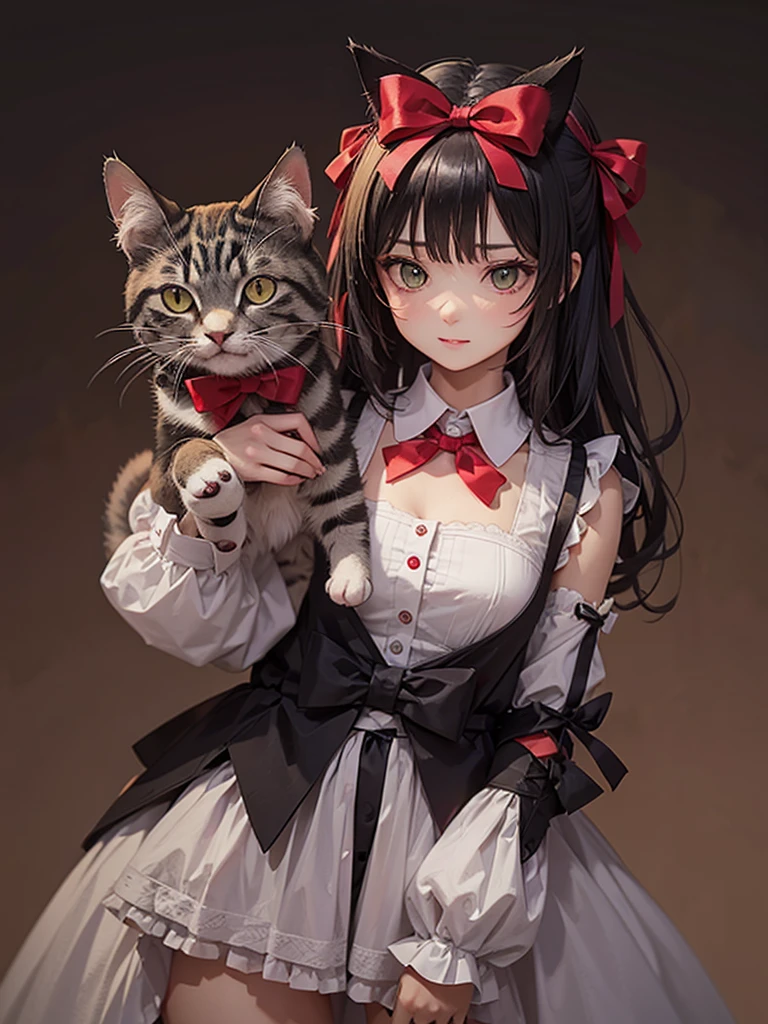 Cat with ribbon