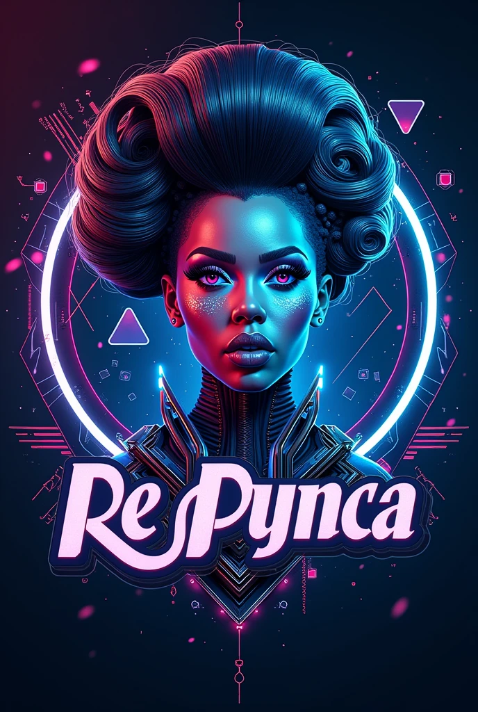 Digital illustration, (close-up, character on the right) A modern and elegant black woman, in the style of jazz, looking at the camera and forward, dramatic lighting, colored and abstract flat background, no text, (predominant colors: black, dark blue, green, yellow)