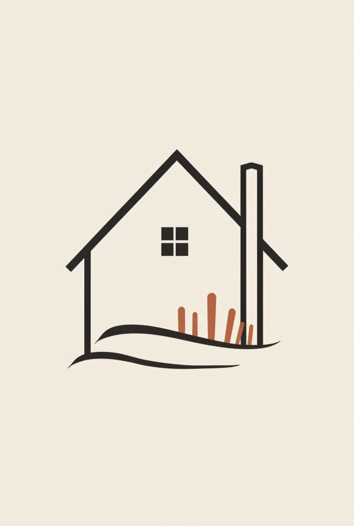 modern and minimalist logo, with clean slim lines and simple shapes. The combination of interior design with the shape of a house suggests a connection between home and interior with furniture