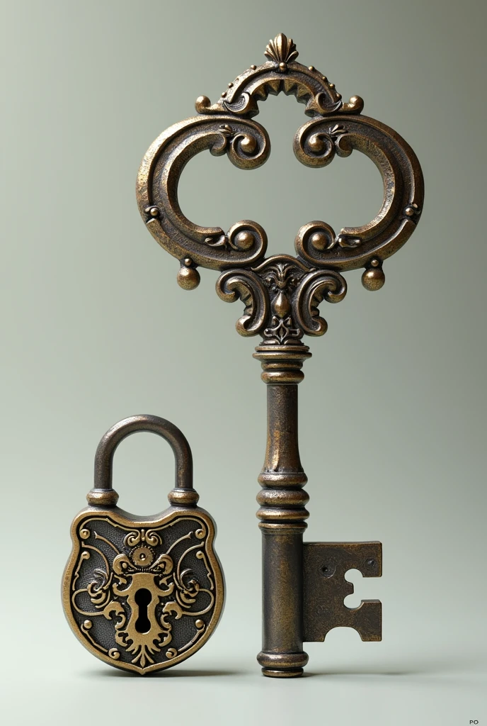 Create a small lock next to a very large key