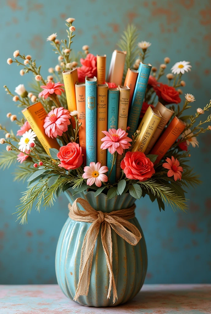 generates a very special bouquet of books with the name dedicated to little Katy
