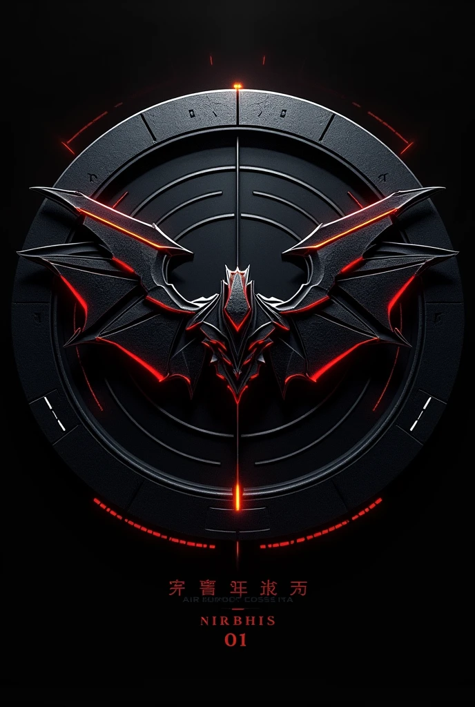 design:

Parche&#39;s Fund: A background in dark tones (black and gray) to reflect the atmosphere of a night battlefield, similar to the atmosphere of Morbius, circular shape.

Central Element: A stylized emblem of a bat with outstretched wings, symbolizing constant vigilance and the ability to "hunt" air threats, Inspired by the character of Morbius.

Secondary Details: Incorporating elements of technology and precision, such as fine lines or graphics representing radar or defense systems, alluding to the high technology and precision required for air defense.

Text: On top, the text “AIR DEFENSE” in large letters and at the bottom, “Morbius 01” in smaller letters, both in a modern and robust font style.

colors: Use a black color palette, Dark grey and dark red accents for an intense and professional touch, evoking the visual style of Morbius.

