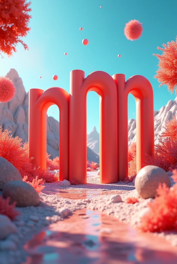 Creative image with 3 letters nnn for page