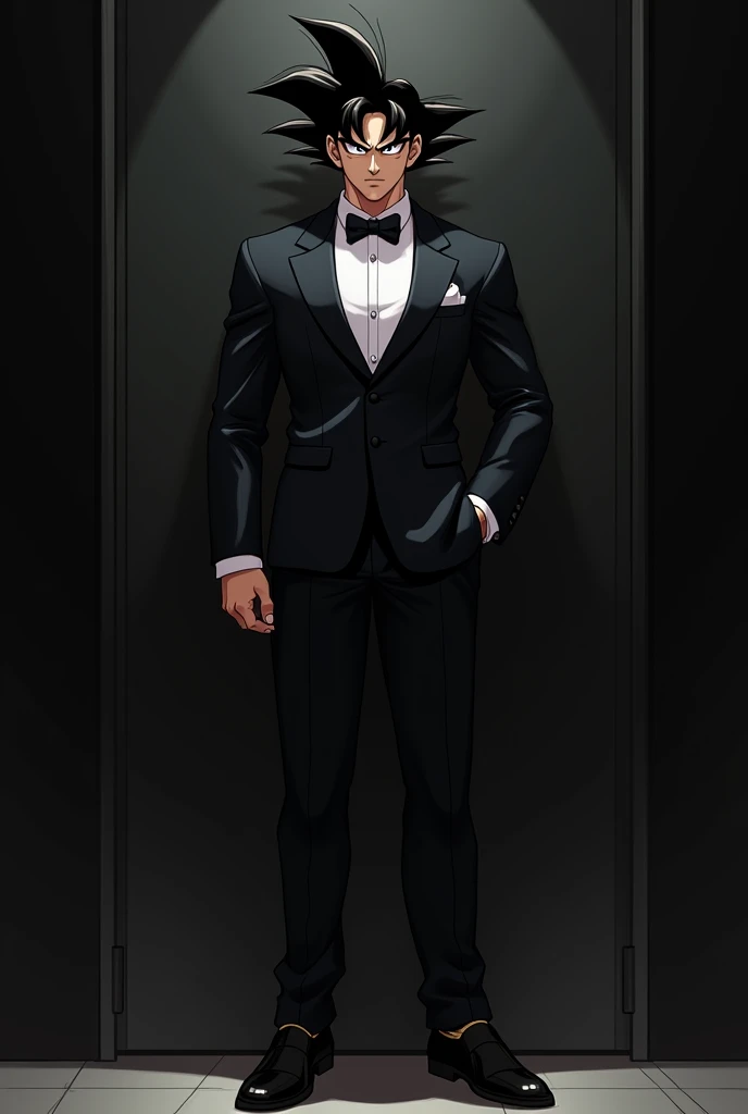 Goku in elegant black suit