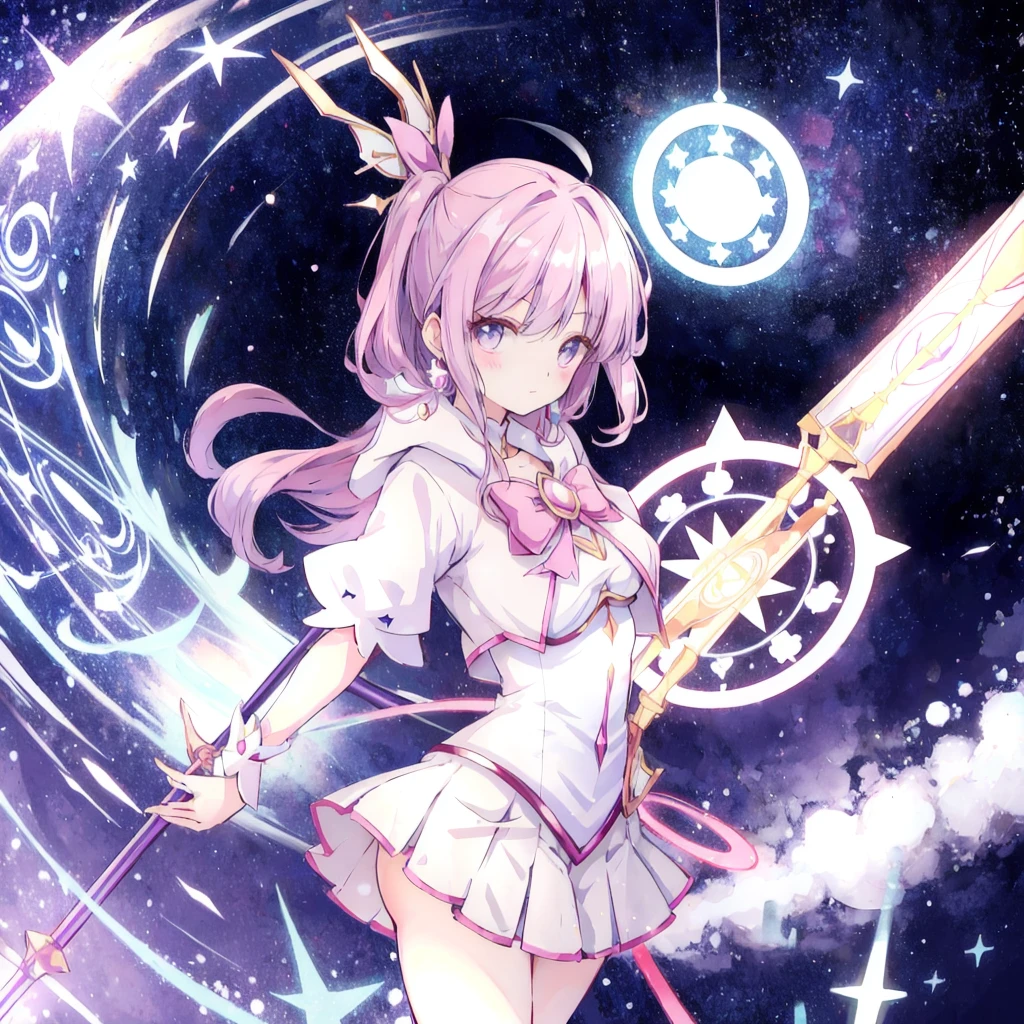 Magical girl，Large magic circle，huge hammer