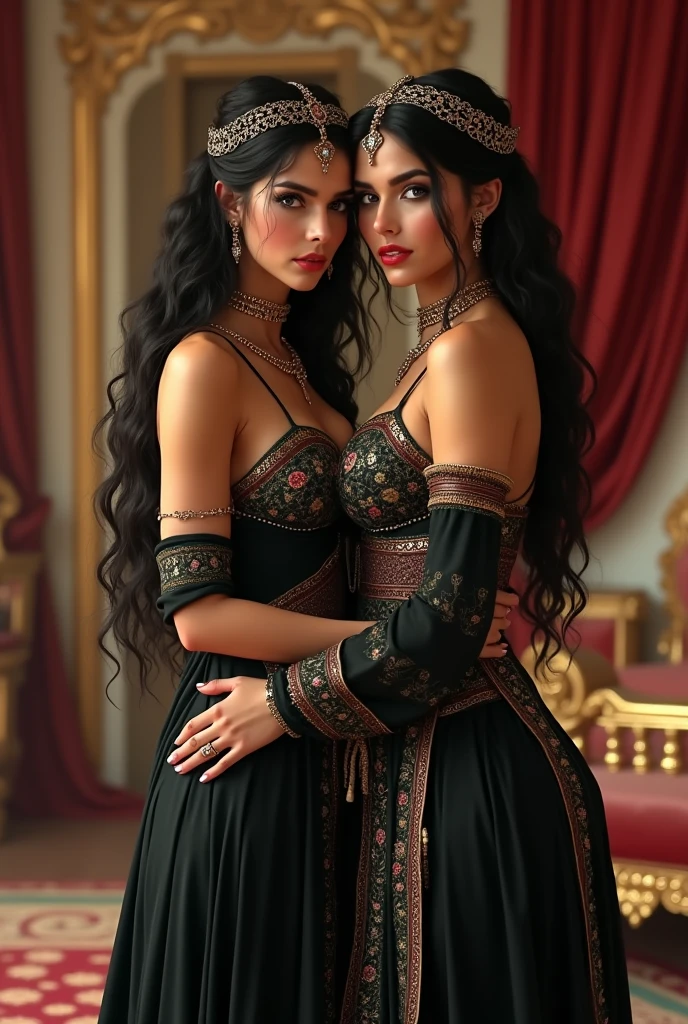 Arab princesses wearing tight Kurdish dishdashas and bent over