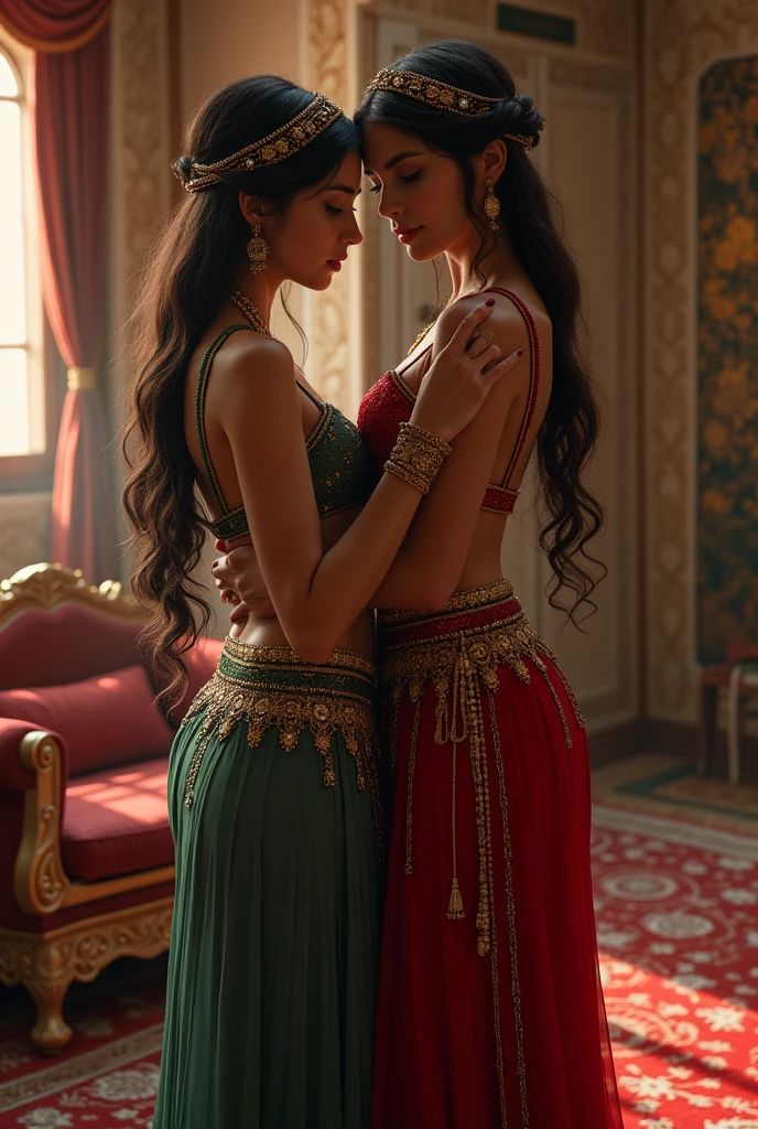 Arab princesses wearing tight Kurdish dishdashas and bent over