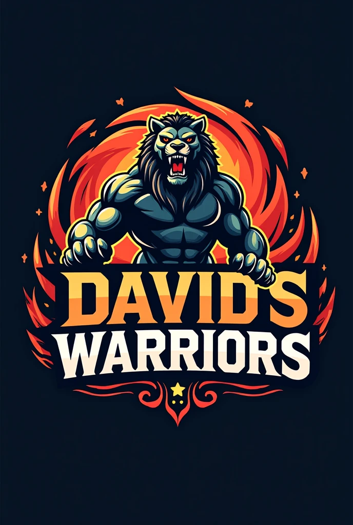 Football team logo with the name of David's Warriors in Spanish letters