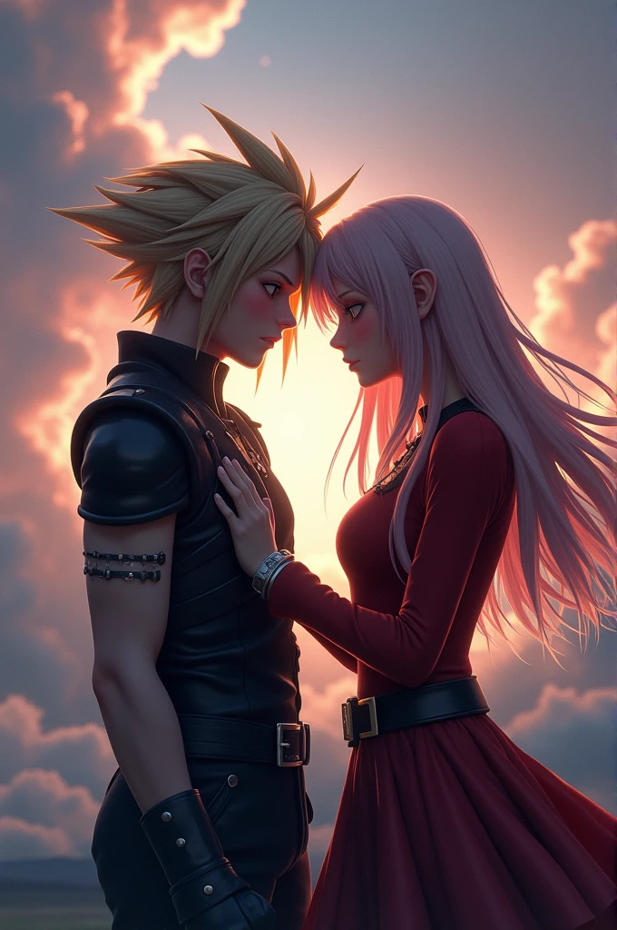 Iorj Yagami kisses cloud strife