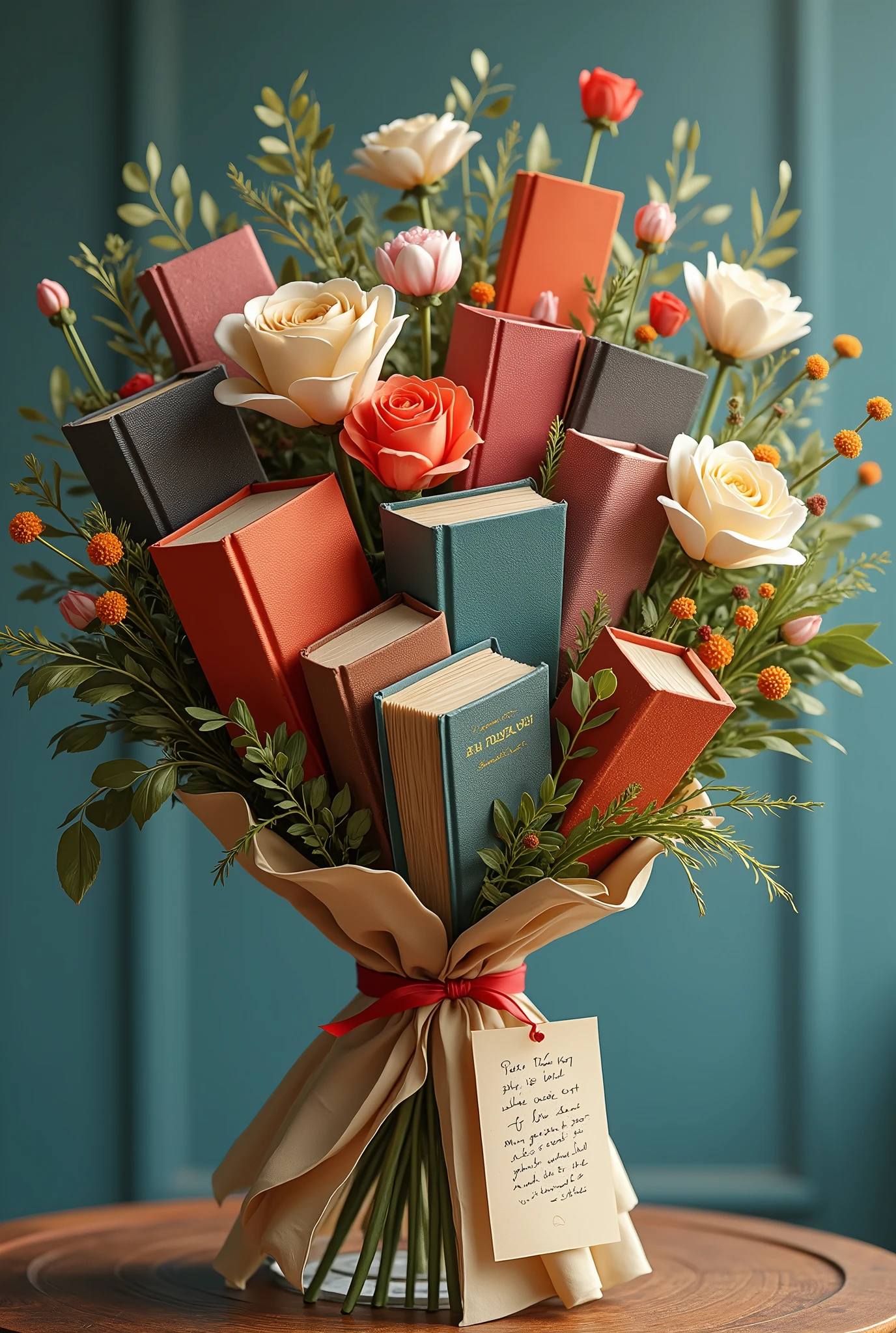 generate a bouquet of books for Writer's Day with a dedication that says for little Katy, it is also something very special and tender