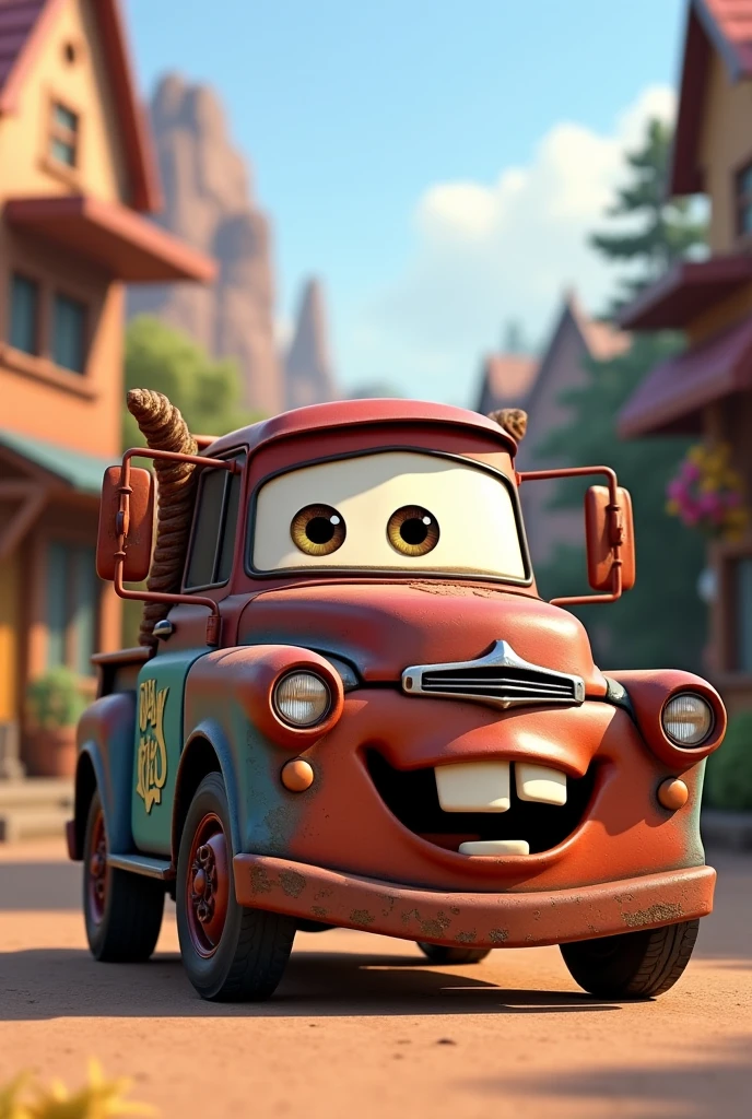 An old truck 3d animation, Disney, pixar. 
