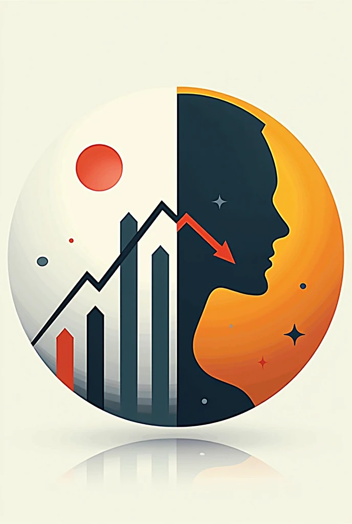 A Divided Circle:
The left half of the circle could have an ascending chart or an investment symbol.
The right half of the circle could show a downward graph or an icon representing conflict or inequality..