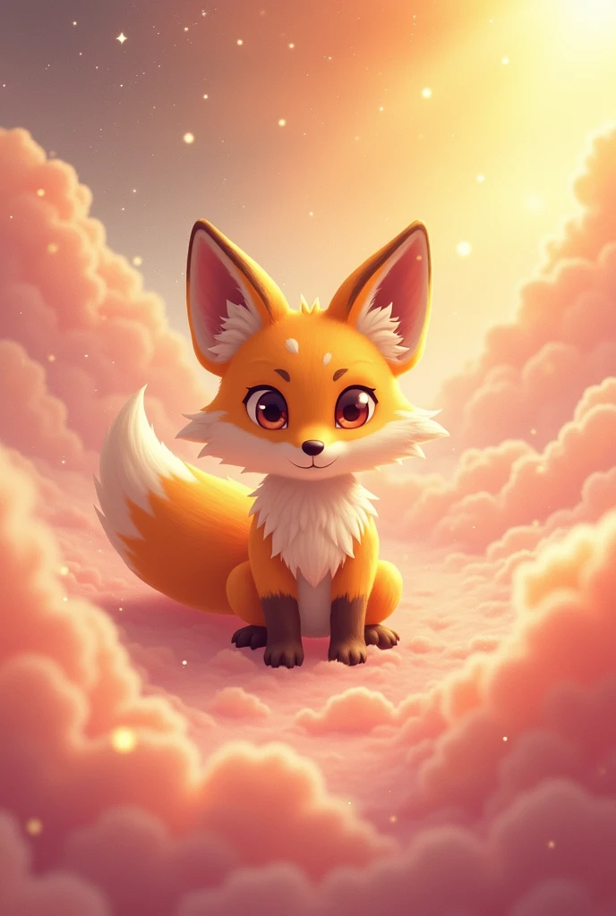Cute little star fox, in a peachy galaxy