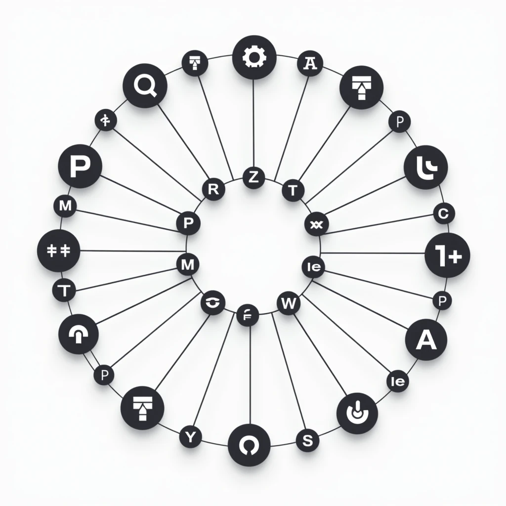Circular logos of the most famous programming languages