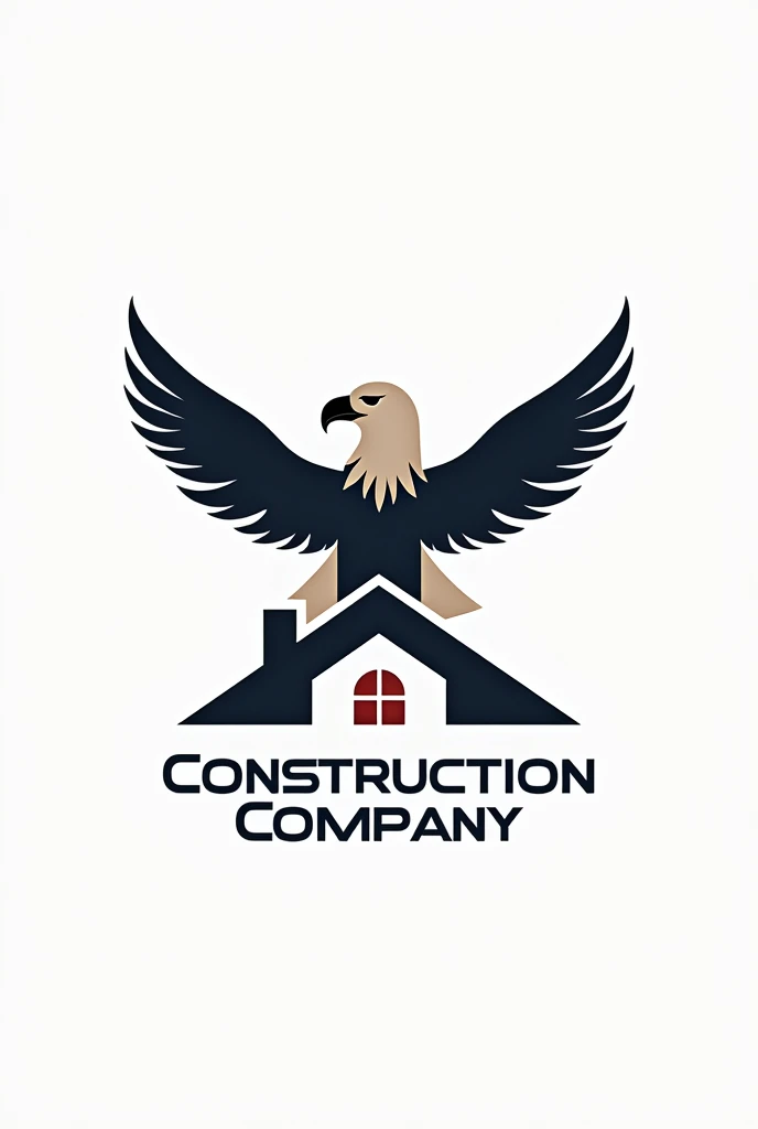 Create for me a company symbol with a house and an eagle written construction company manawa, do a little better