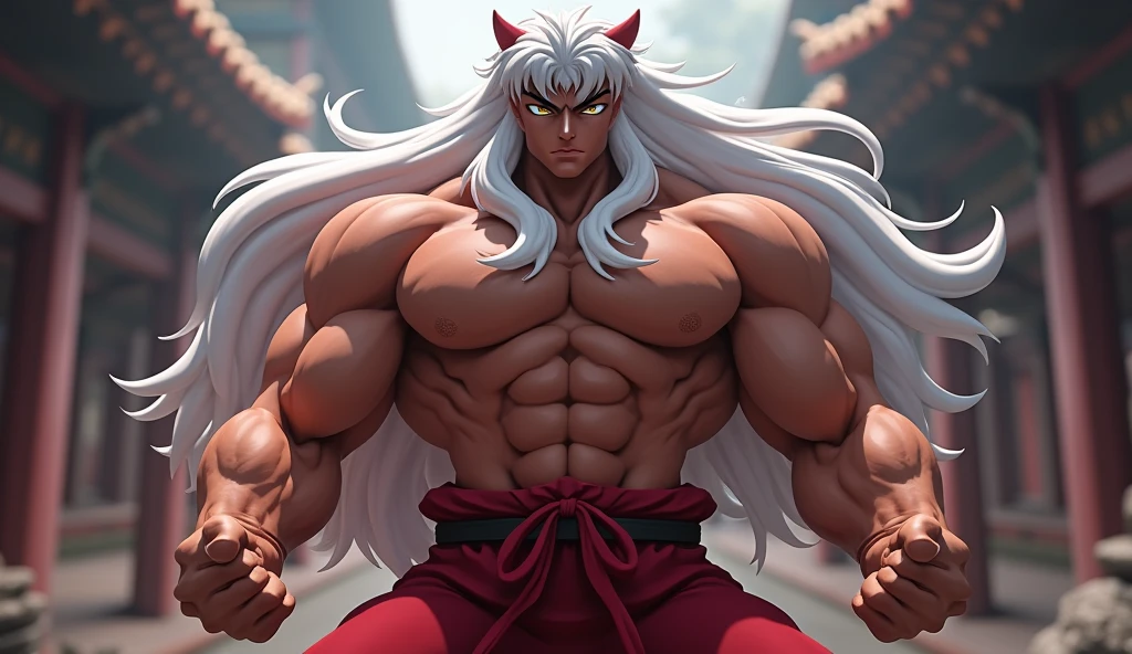 inuyasha, hiperrealisitics, realisitic, a very muscular body in the renatosphere, epic 3D realism, swollen muscles, large fists, best in wlop, kan liu, daz3d, trends in CGsociety, estilo realisitic hiperdetalhado, completo cosplay, by Ric Nagualero, album, hyung tae kim, 8k, irreal engine 5, film composition, retratos realisitics hiperdetalhados, 3D game art, CG Society, Fantasyart, hd art of season, estética realisitic, cinematic lighting, border light, smooth light, border light de filme, fine glow, ultradetailed, 8k, uso realisitic de luz e cor, cinematic light, rendered in cinema4d 500–1000 AD -- ar 3:4- Niji 6